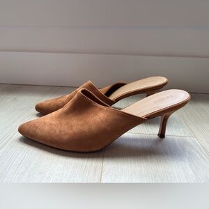 FOREVER 21 | Faux Suede Pointy-Toed Mules with Small Heels